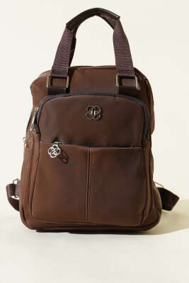 Arma Detaylı Sırt Çantası Kahve - Sırt Çantası