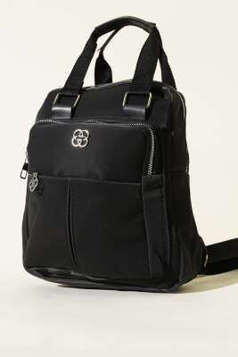 Arma Detaylı Sırt Çantası Siyah 