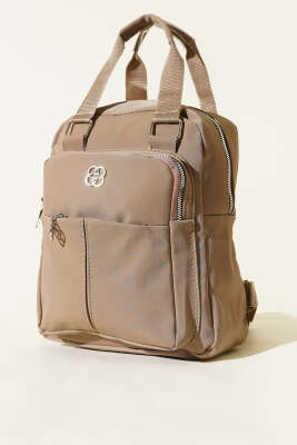 Arma Detaylı Sırt Çantası Vizon 