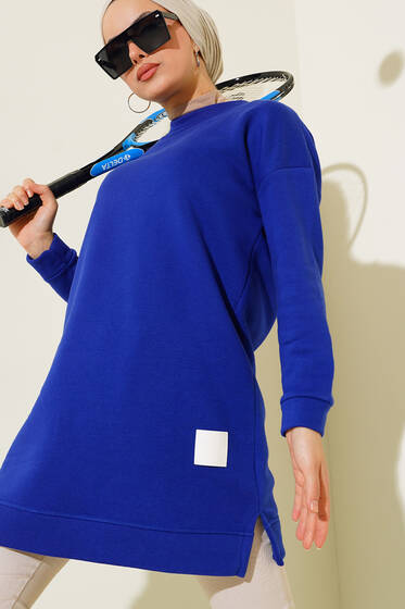 Arma Detaylı Üç İplik Tunik Saks - Tunik