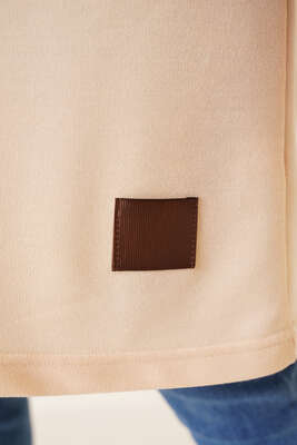 Arma Detaylı Uzun Tunik Bej - Tunik