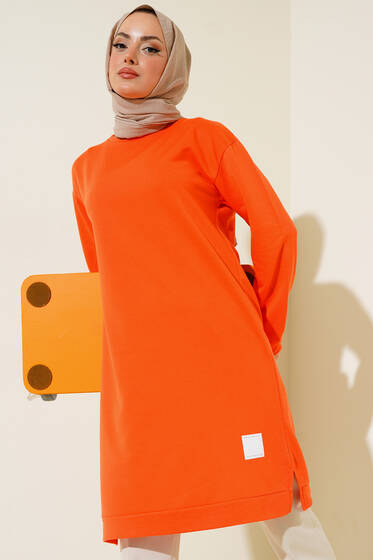 Arma Detaylı Uzun Tunik Oranj - Tunik