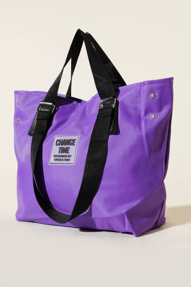 Arma Detaylı Yan Çıtçıtlı Çanta Mor - Kol Çantası