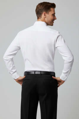 Arma Nakışlı Detaylı Erkek Gömlek Beyaz - Erkek Gömlek