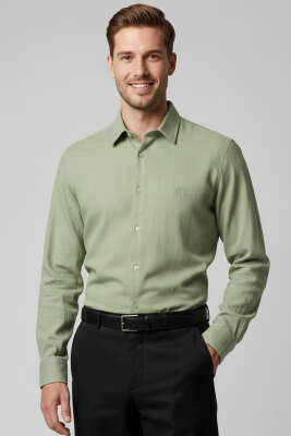 Arma Nakışlı Detaylı Erkek Gömlek Haki - BESSE