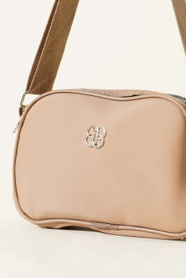 Armalı 3 Bölmeli Fermuarlı Çanta Bej - Kol Çantası