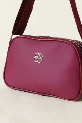 Armalı 3 Bölmeli Fermuarlı Çanta Bordo - Kol Çantası