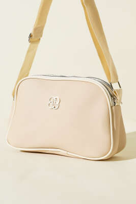 Armalı 3 Bölmeli Fermuarlı Çanta Krem - GÜZEL ÇANTA