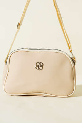 Armalı 3 Bölmeli Fermuarlı Çanta Krem - Kol Çantası