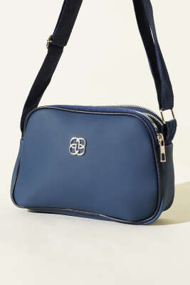 Armalı 3 Bölmeli Fermuarlı Çanta Lacivert - GÜZEL ÇANTA