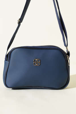 Armalı 3 Bölmeli Fermuarlı Çanta Lacivert - Kol Çantası