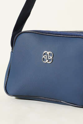 Armalı 3 Bölmeli Fermuarlı Çanta Lacivert - Kol Çantası