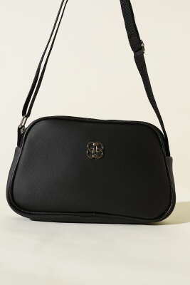 Armalı 3 Bölmeli Fermuarlı Çanta Siyah - Kol Çantası