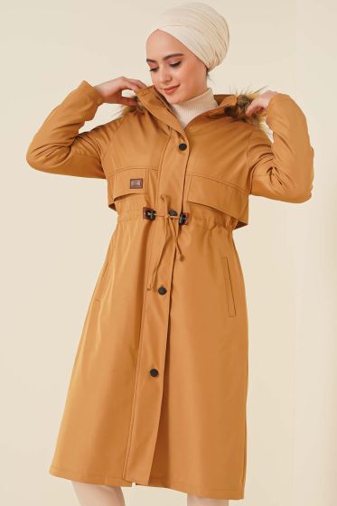 Armalı Bel Büzgülü Kaban Camel - Kaban