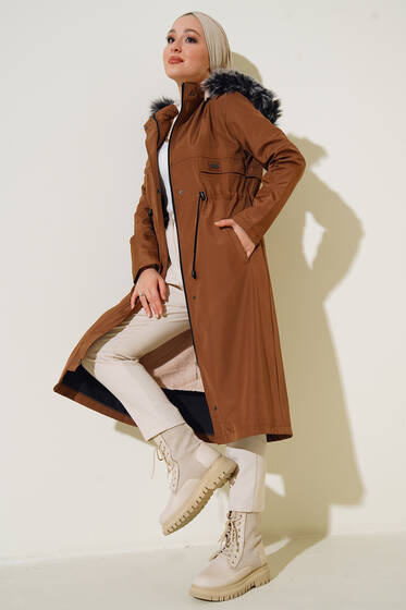 Armalı Beli Büzgülü Mont Taba - Mont