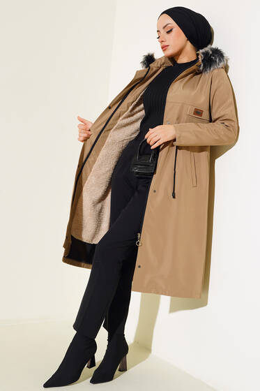 Armalı Beli Büzgülü Mont Vizon - Mont