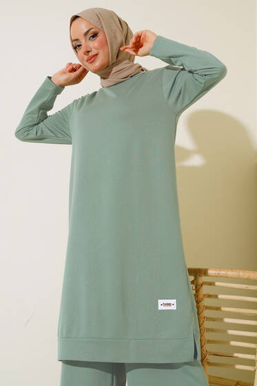 Armalı Bol Paça İkili Takım Çağla Yeşili - İkili Takım