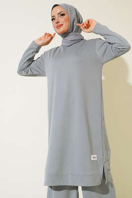 Armalı Bol Paça İkili Takım Gri - Yılın Fırsatı