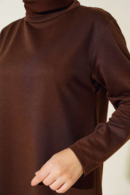 Armalı Bol Paça İkili Takım Kahve - Yılın Fırsatı