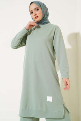 Armalı Bol Paça İkili Takım Mint 