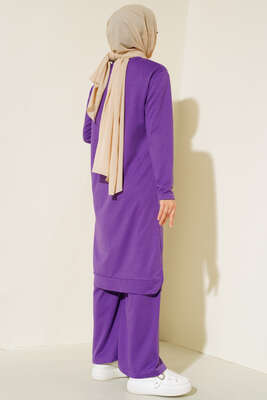 Armalı Bol Paça İkili Takım Mor - Yılın Fırsatı