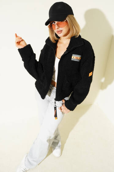 Armalı Buklet Kısa Ceket Siyah - Kadın Giyim Modelleri