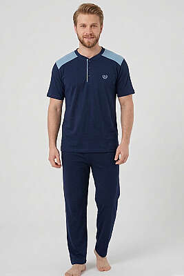 Armalı Büyük Beden Kısa Kol Erkek Pijama Takım Parlement 