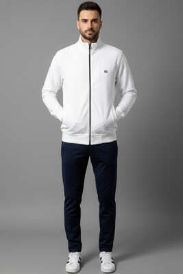 Armalı Fermuarlı Erkek Hırka Ekru - Yeni Erkek Giyim