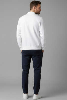 Armalı Fermuarlı Erkek Hırka Ekru - Yeni Erkek Giyim