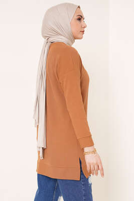 Armalı Ftilli Tunik Latte - Tunik