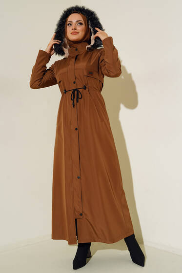 Armalı İçi Kürklü Uzun Mont Taba - Mont