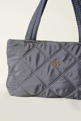 Armalı Kapitone Kadın El Çantası Füme - Kol Çantası