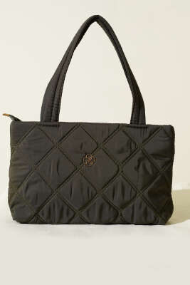 Armalı Kapitone Kadın El Çantası Haki - Kol Çantası