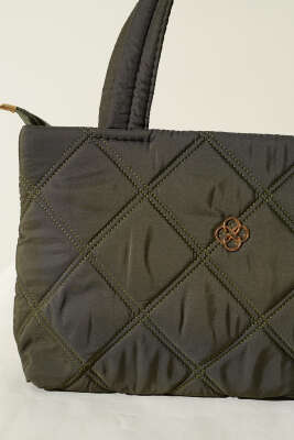 Armalı Kapitone Kadın El Çantası Haki - Kol Çantası