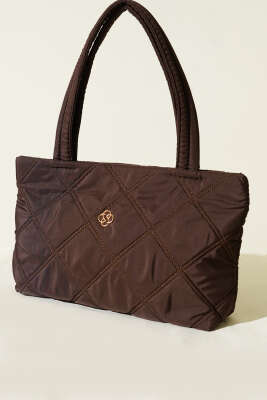 Armalı Kapitone Kadın El Çantası Kahve - GÜZEL ÇANTA