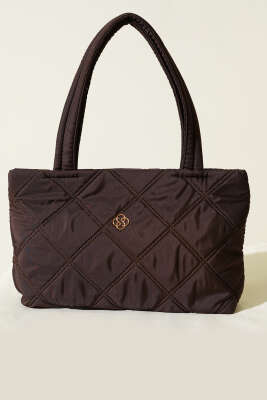 Armalı Kapitone Kadın El Çantası Kahve - Kol Çantası