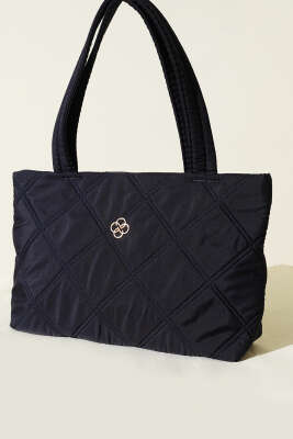 Armalı Kapitone Kadın El Çantası Lacivert - GÜZEL ÇANTA