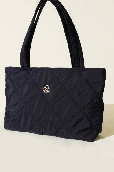 Armalı Kapitone Kadın El Çantası Lacivert - Kol Çantası