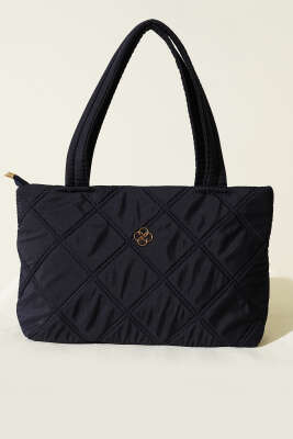 Armalı Kapitone Kadın El Çantası Lacivert - Kol Çantası