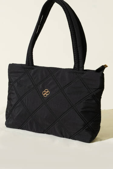 Armalı Kapitone Kadın El Çantası Siyah - Kol Çantası