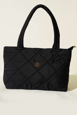 Armalı Kapitone Kadın El Çantası Siyah - Kol Çantası