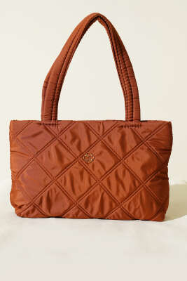 Armalı Kapitone Kadın El Çantası Taba - Kol Çantası