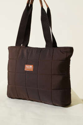 Armalı Kapitone Kol Çanta Acı Kahve - Kol Çantası