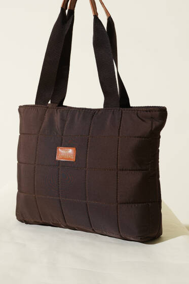 Armalı Kapitone Kol Çanta Acı Kahve - Kol Çantası