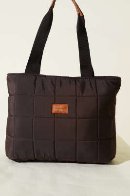 Armalı Kapitone Kol Çanta Acı Kahve - Kol Çantası