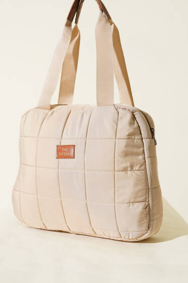 Armalı Kapitone Kol Çanta Bej - Kol Çantası