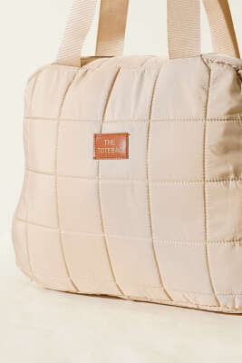 Armalı Kapitone Kol Çanta Bej - Kol Çantası