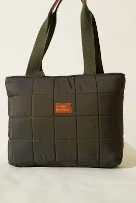 Armalı Kapitone Kol Çanta Haki - Kol Çantası