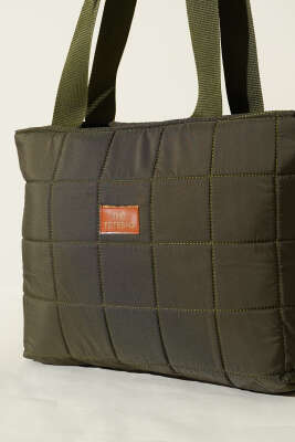 Armalı Kapitone Kol Çanta Haki - Kol Çantası