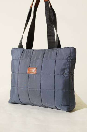 Armalı Kapitone Kol Çanta İndigo - Kol Çantası